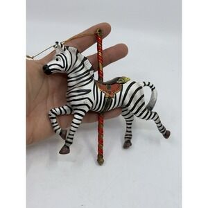 Vintage Kurt S. Adler Carousel Ornament ZEBRA READ*